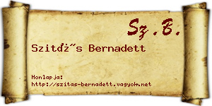 Szitás Bernadett névjegykártya