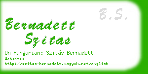 bernadett szitas business card