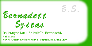 bernadett szitas business card